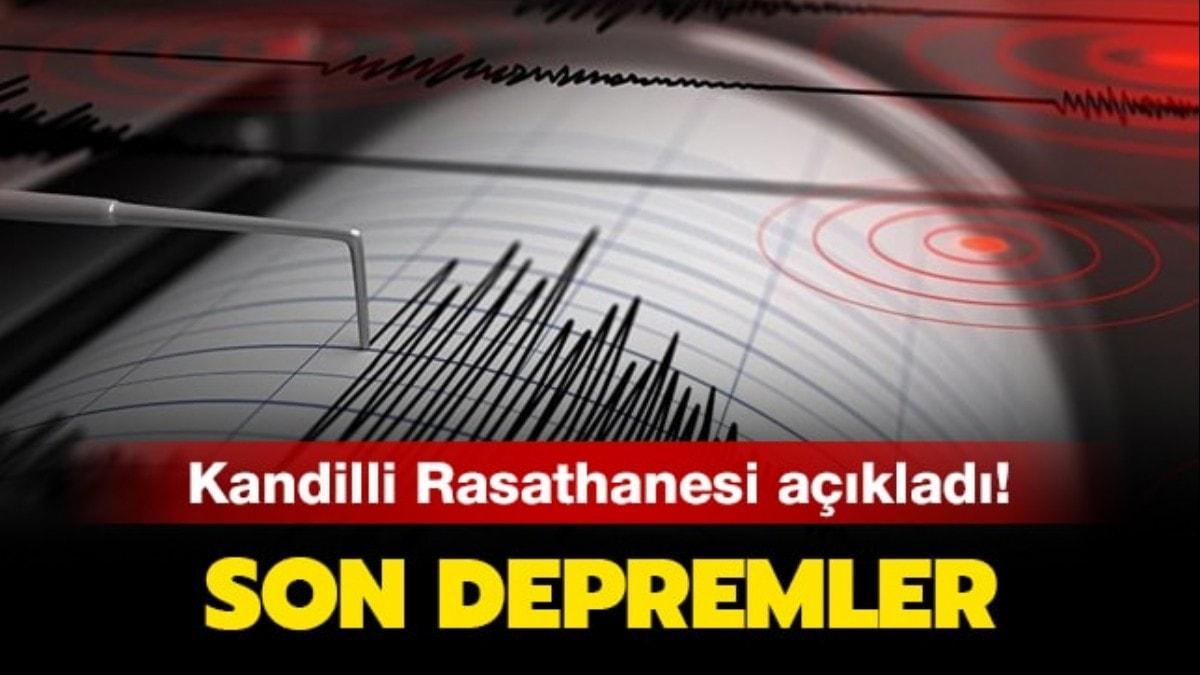 Kandilli Rasathanesi ve AFAD'dan deprem aklamas
