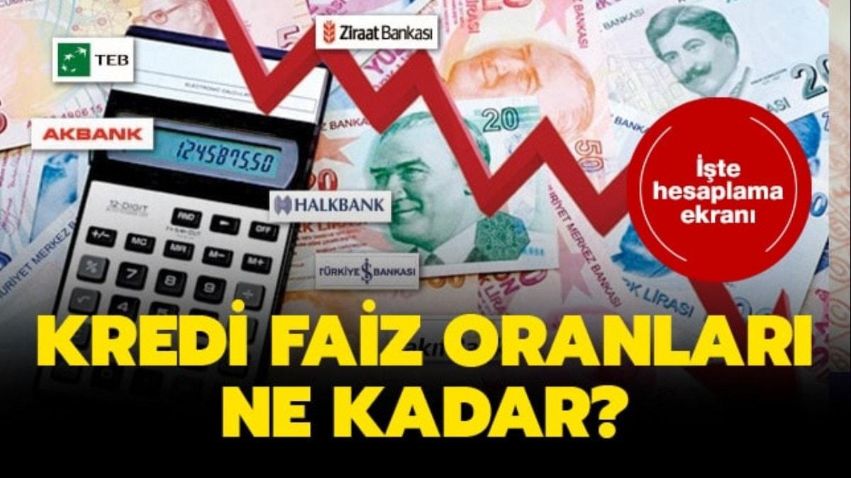 Kredi faiz oranlar ne kadar"