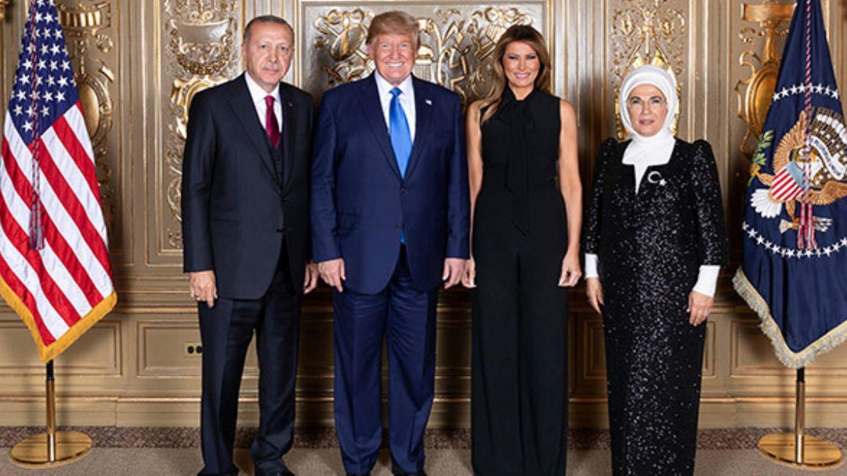 Cumhurbakan Erdoan ve Trump yemekte bir araya geldi 