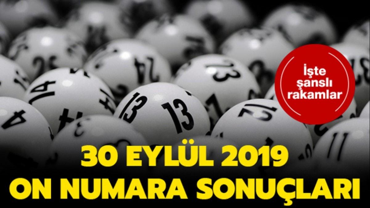 30 Eyll 2019 On Numara sonular