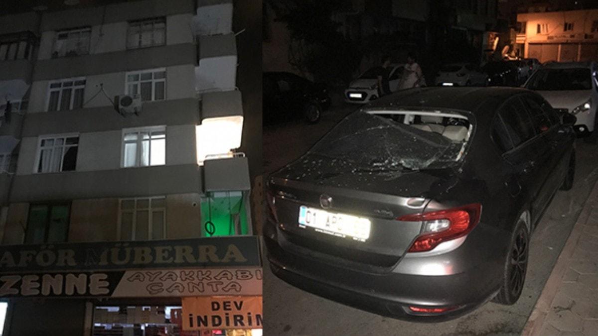 Adana'da feci olay! nc kattan otomobilin zerine dt