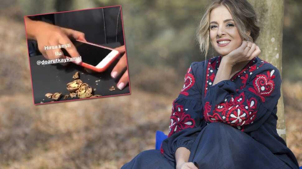 Doğa Rutkay 8 bin TL'lik cep telefonuyla ceviz kırdı, sosyal medyayı salladı