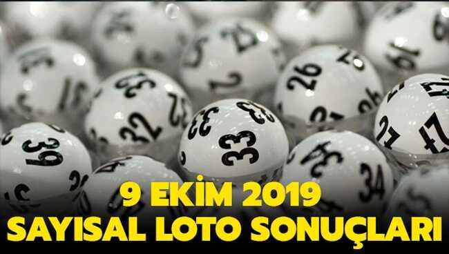 Sayısal Loto sonuçları 9 Ekim 2019