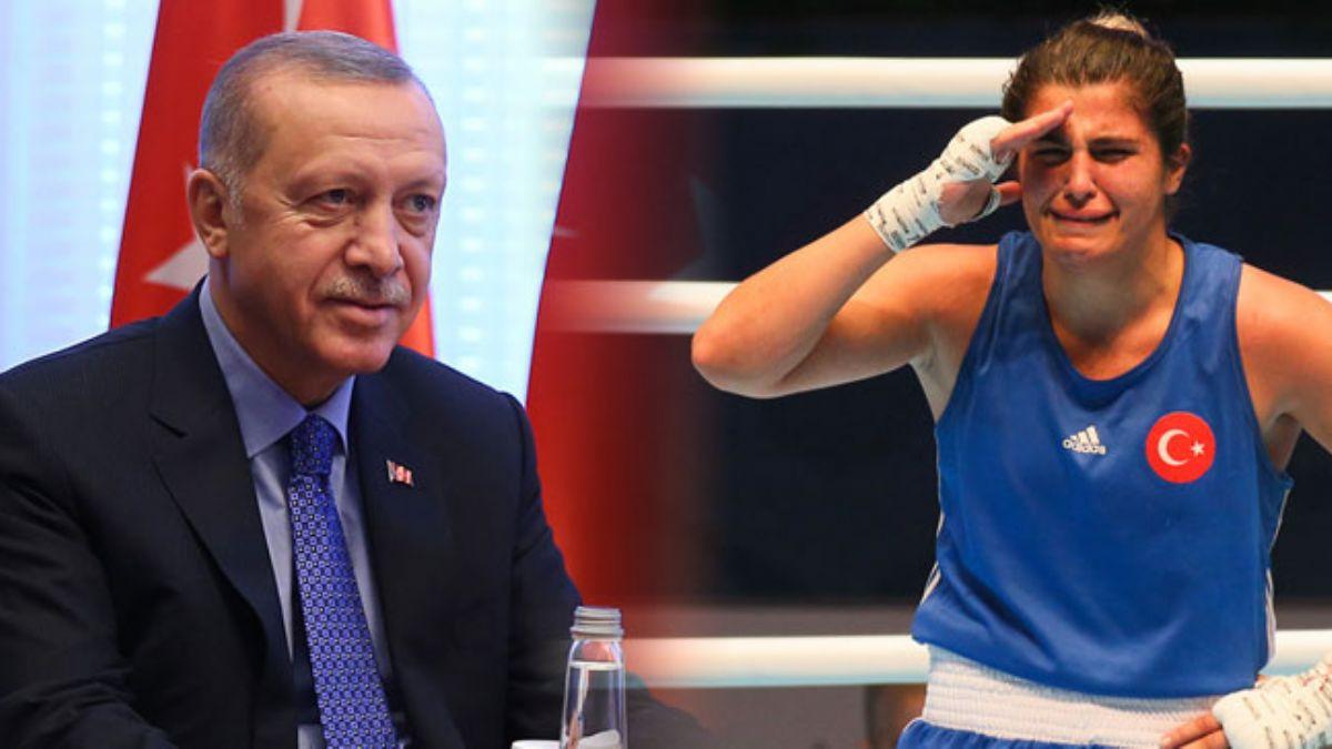 Cumhurbakan Erdoan, Dnya ampiyonu Busenaz Srmeneli'yi tebrik etti