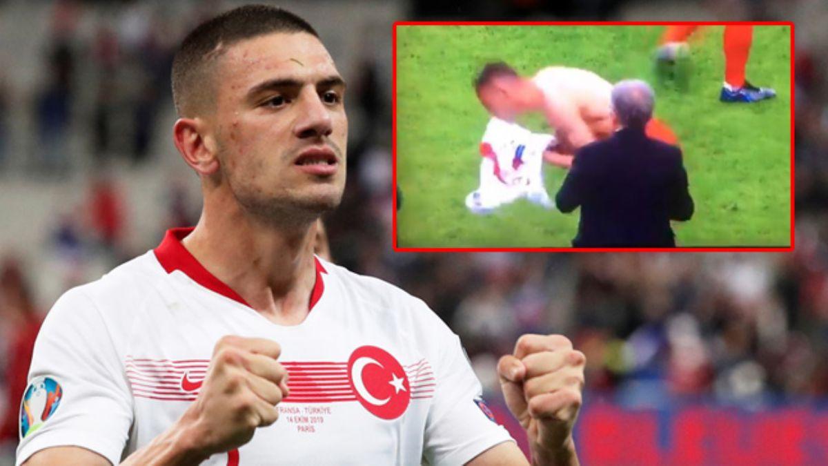 Merih Demiral'n yere den formasn pp zerine giymesi geceye damga vurdu