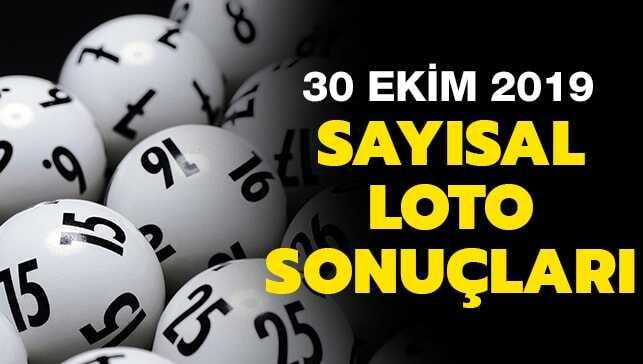 Sayısal Loto sonuçları 30 Ekim 2019