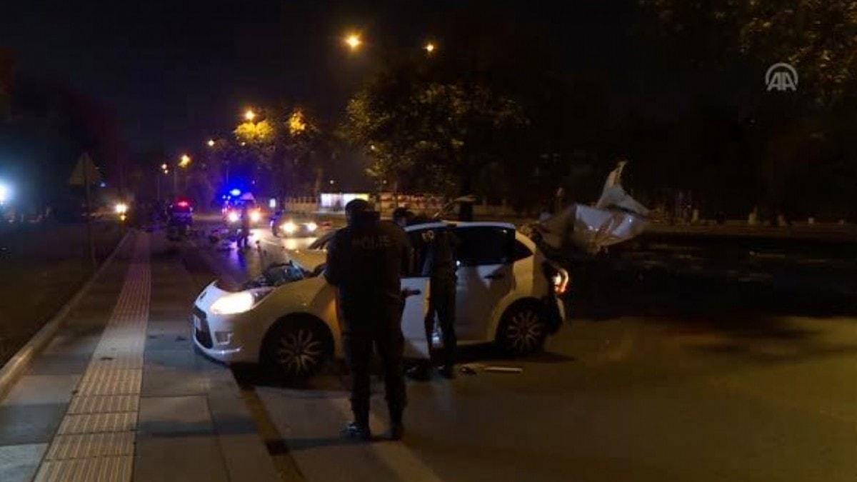 Ankara'da otomobil sebze ykl kamyonete arkadan arpt