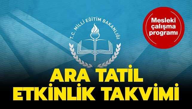 18-22 Kasım Mesleki çalışma programı ve EBA ara tatil takvimi.. Ara tatiller hangi programlar var"