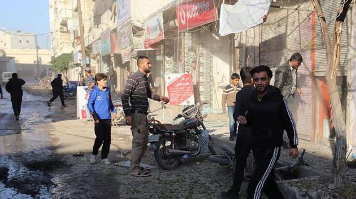 YPG-PKK Tel Rfat'tan Azez'deki sivillere saldrd