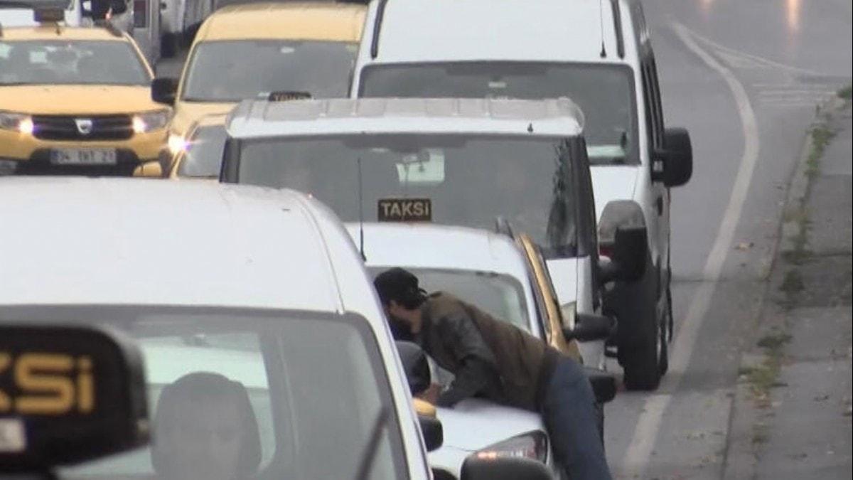 stanbul'da trafiin en youn olduu blgede korku dolu anlar!