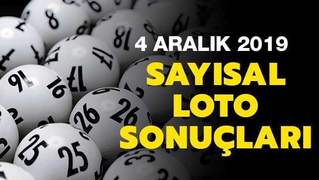 Sayısal Loto çekiliş sonuçları 4 Aralık 2019