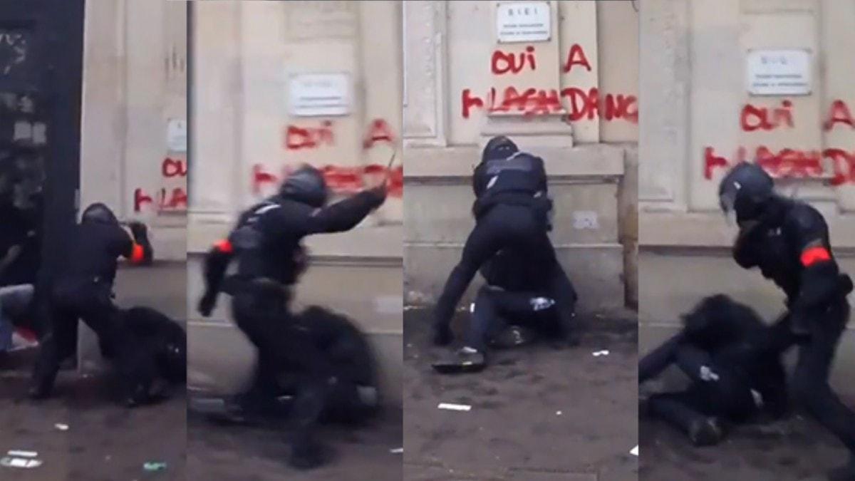 Endieliyiz! Fransa'da polis gstericiyi feci ekilde dvd
