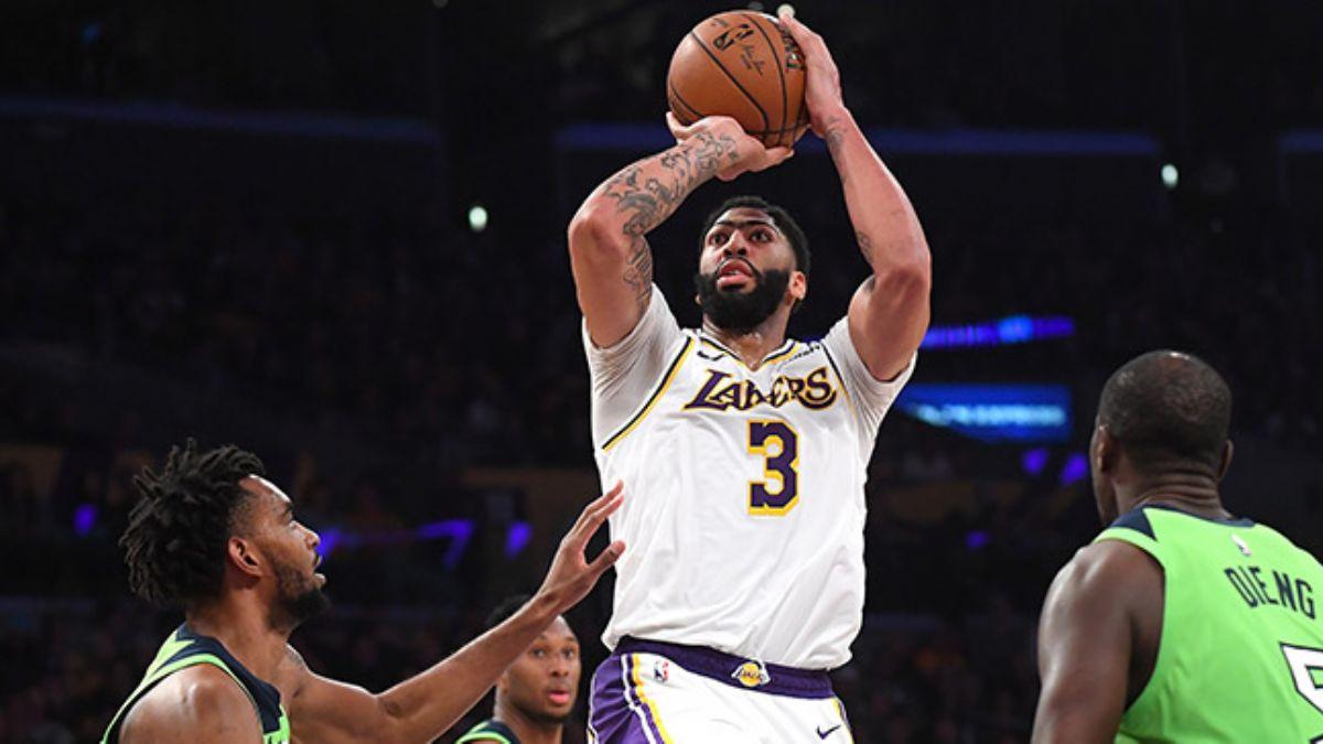 NBA'de Lakers, Davis'in 50 say att mata Timberwolves'u yendi