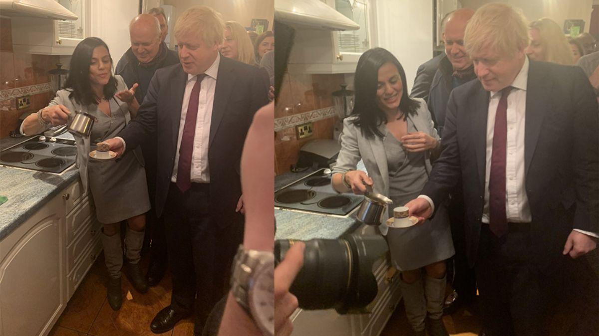 arkc Eylem ngiltere Babakan Boris Johnson' evinde arlad, Trk kahvesi yapt