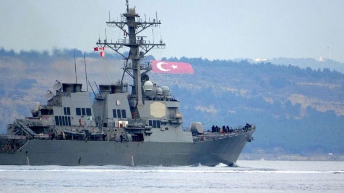 ABD sava gemisi 'USS Ross' anakkale Boazndan geti