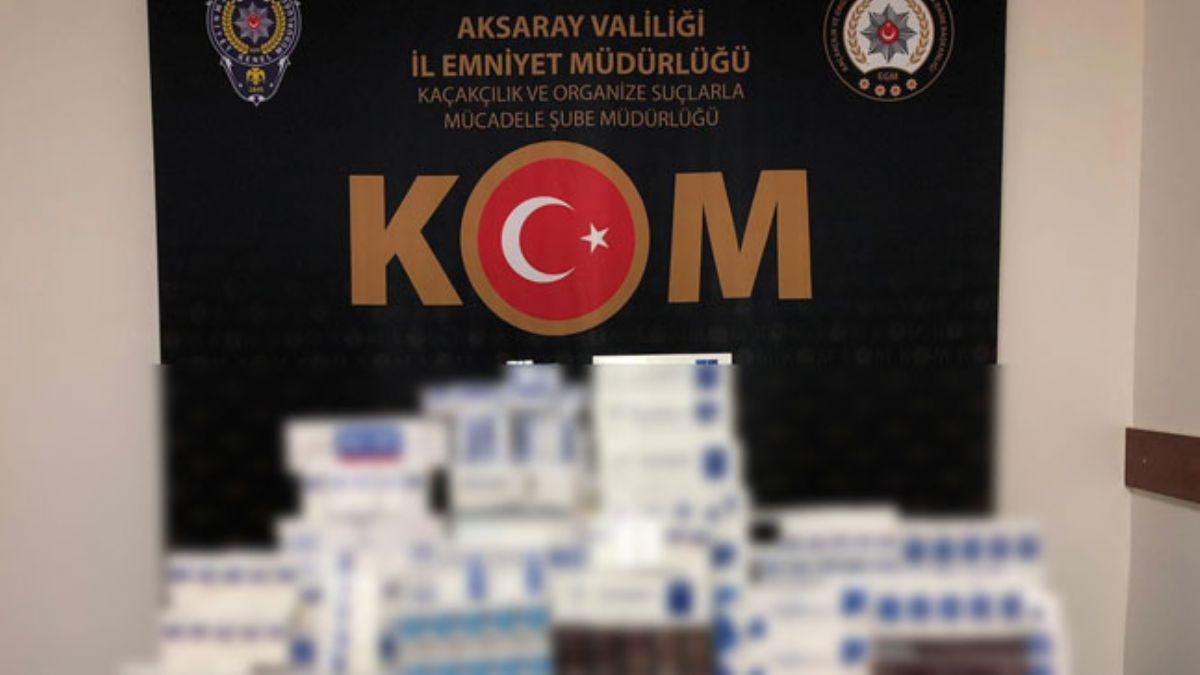 Aksaray'da bin 500 paket kaak sigara ele geirildi