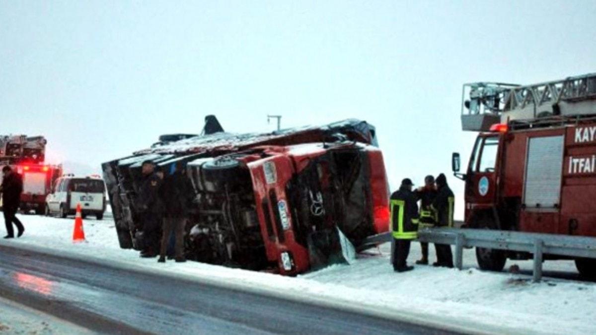 Kayseri'de devrilen trn srcs hayatn kaybetti