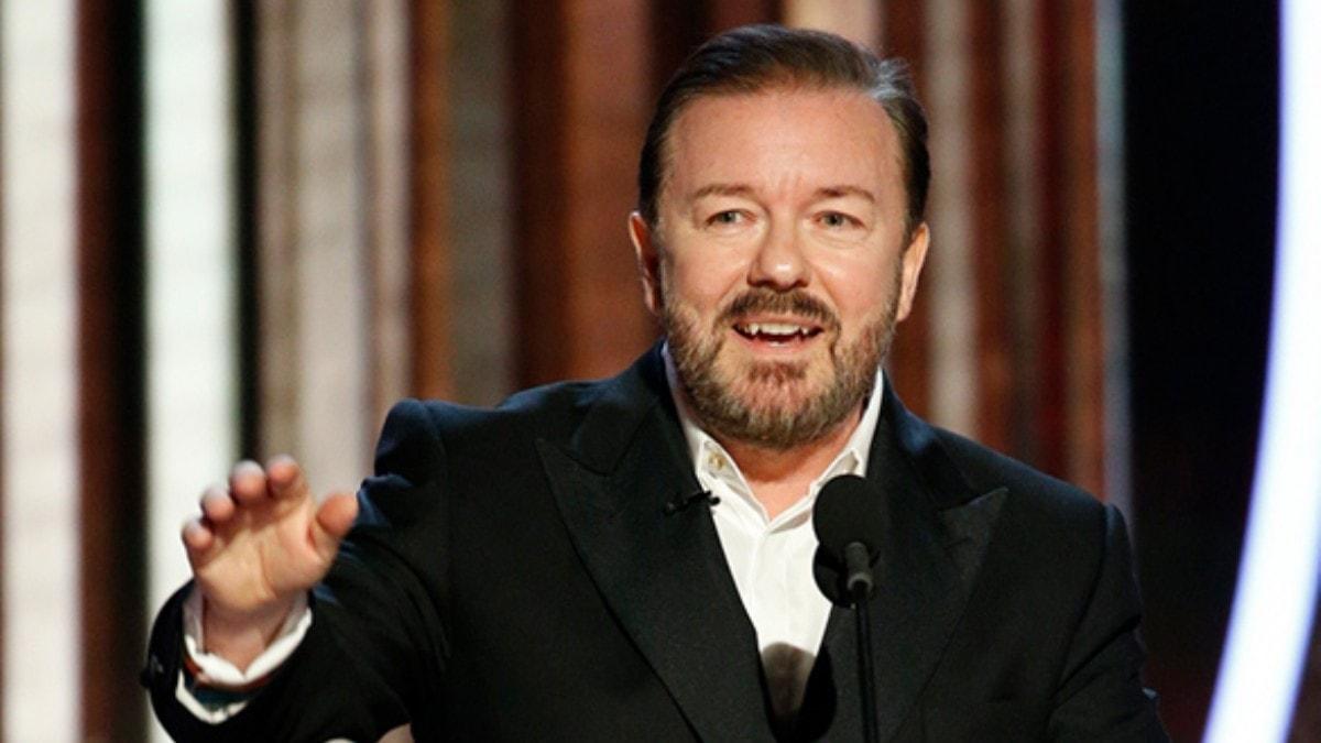 Altn Kre'ye damga vuran olay! Sunucu Ricky Gervais'ten sanatlara sert eletiri