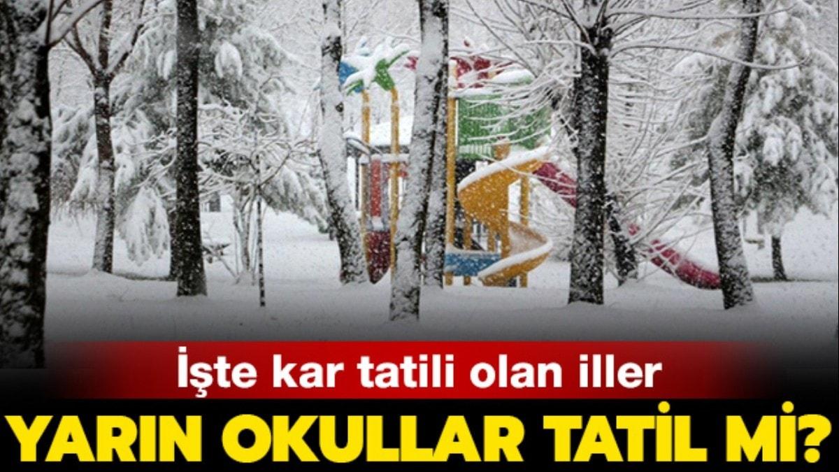 Bugn okullar tatil mi" 9 Ocak Konya, Ankara, Eskiehir, Adana'da okullar tatil mi" 