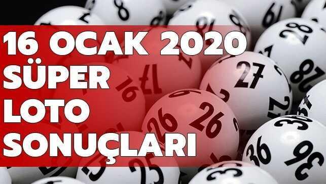 Süper Loto sonuçları 16 Ocak 2020
