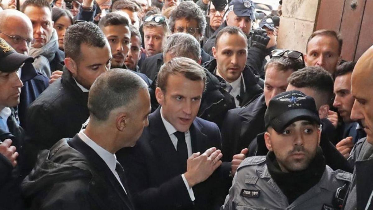 24 yl ncesinden dikkat eken detay! Macron  ve srail polisi arasndaki gerginlik senaryo muydu"