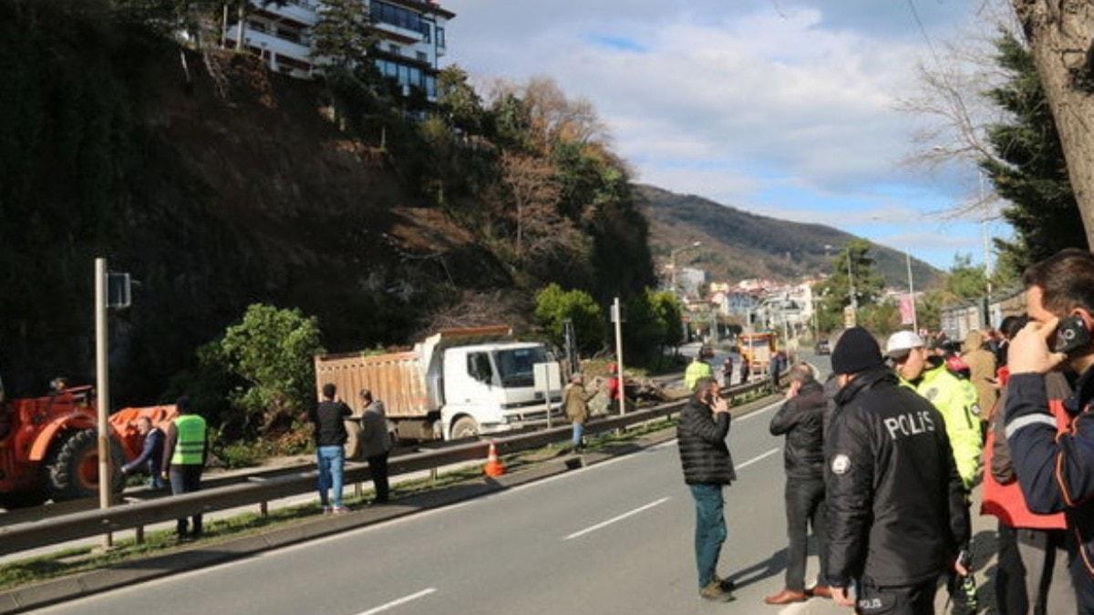 Samsun-Ordu karayolunda heyelan! Yal kadn Kuzey Yldz lk Ak oyuncular kurtard!