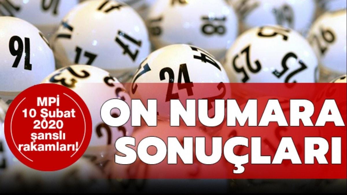 On Numara sonular 10 ubat 2020