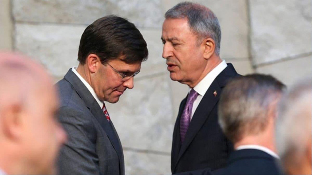 Bakan Akar'dan Bakan Esper'le kritik dlib grmesi... Pentagon'dan Trkiye aklamas