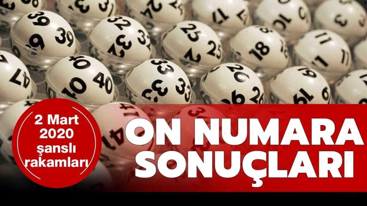On Numara sonular 2 Mart 2020