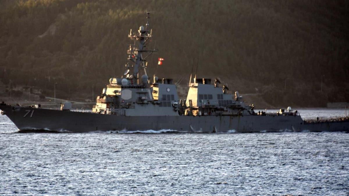 Gdml fze destroyeri 'USS Ross' anakkale Boaz'ndan geti