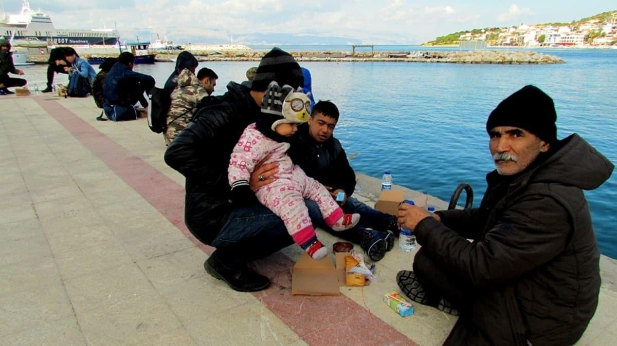 Yunan ekipler iki göçmen botun benzin hortumunu alıp kaçtı