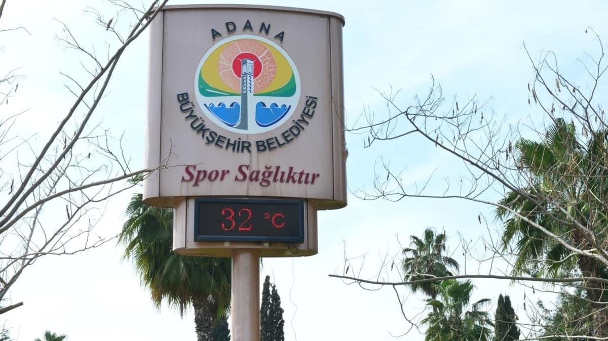 Adana'da termometreler 32 dereceyi gsterdi