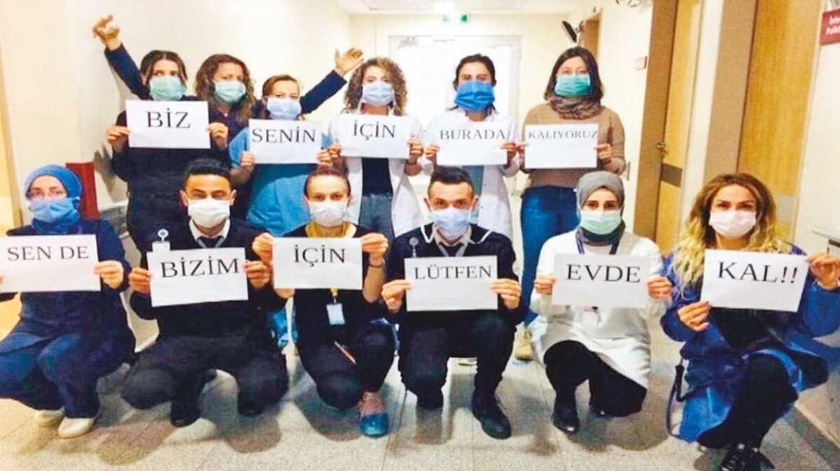 Salk personeli uyard: Senin iin buradayz, sen de bizim iin ltfen evde kal