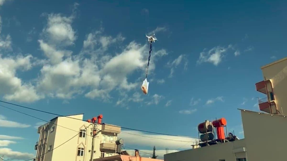 Yer Antalya... Alışveriş için evden markete drone yolladı