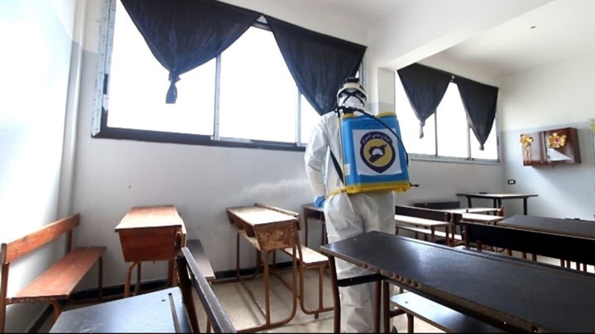 dlib'de 315 okul ve 193 mlteci kamp dezenfekte edildi