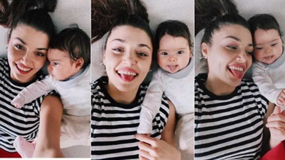 Hande Erçel ve yeğeninin sempatik halleri sosyal medyaya damga vurdu!