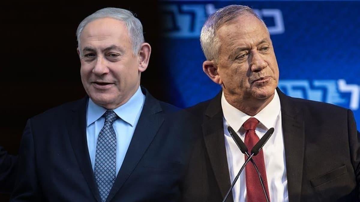 srail'de Netanyahu ve Gantz koalisyon hkmeti iin anlat