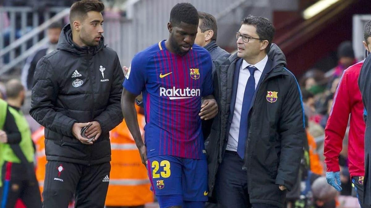 Barcelona'da Umtiti ilk antrenmannda sakatland