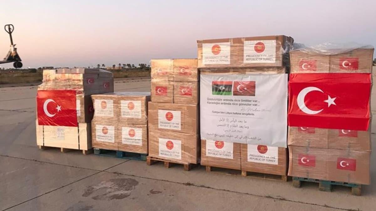 Trkiye'nin gnderdii salk malzemeleri Libya hkmetine teslim edildi