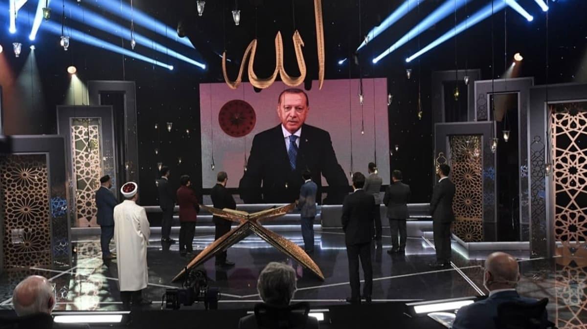 Bakan Recep Tayyip Erdoan TRT'nin Kur'an- Kerim'i Gzel Okuma Yarmasnn finaline baland