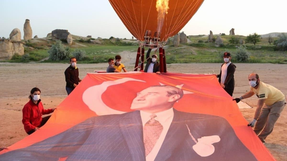 Trkiye'nin ilk yerli balonu Atatrk ve Trk Bayra ile havaland