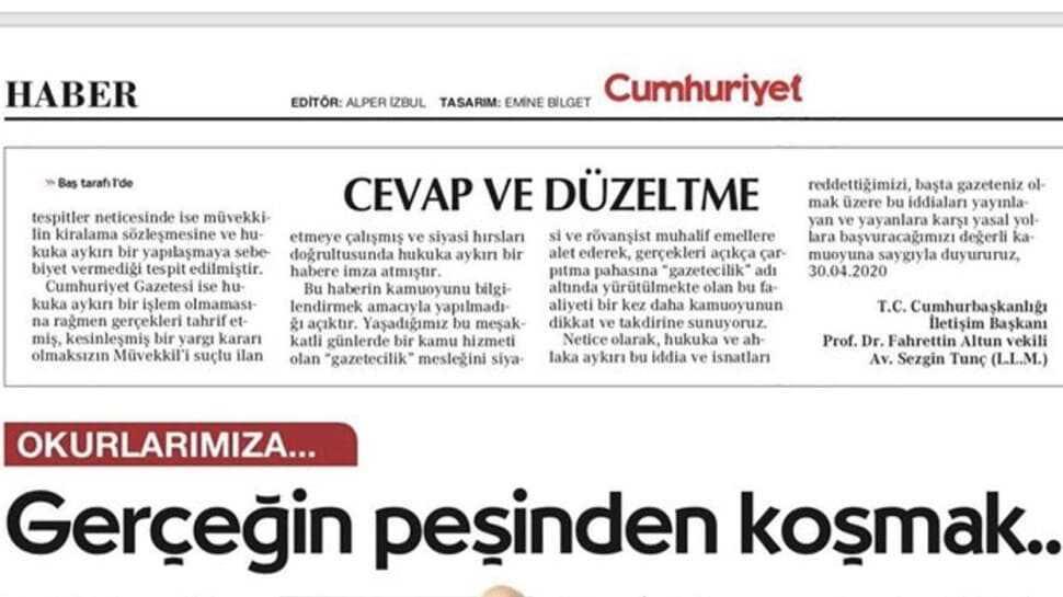“Tekzip Cumhuriyeti” yalana doymuyor, ama düzeltme hakkına karşı…