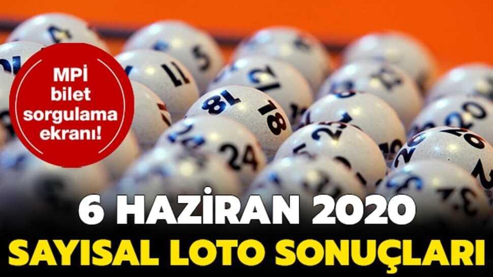 Sayısal Loto sonuçları 6 Haziran 2020 belli oldu