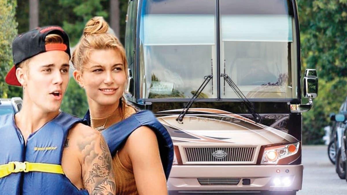 Justin Bieber ve eşi Hailey Bieber ultra lüks otobüsle kamp tatiline çıktı