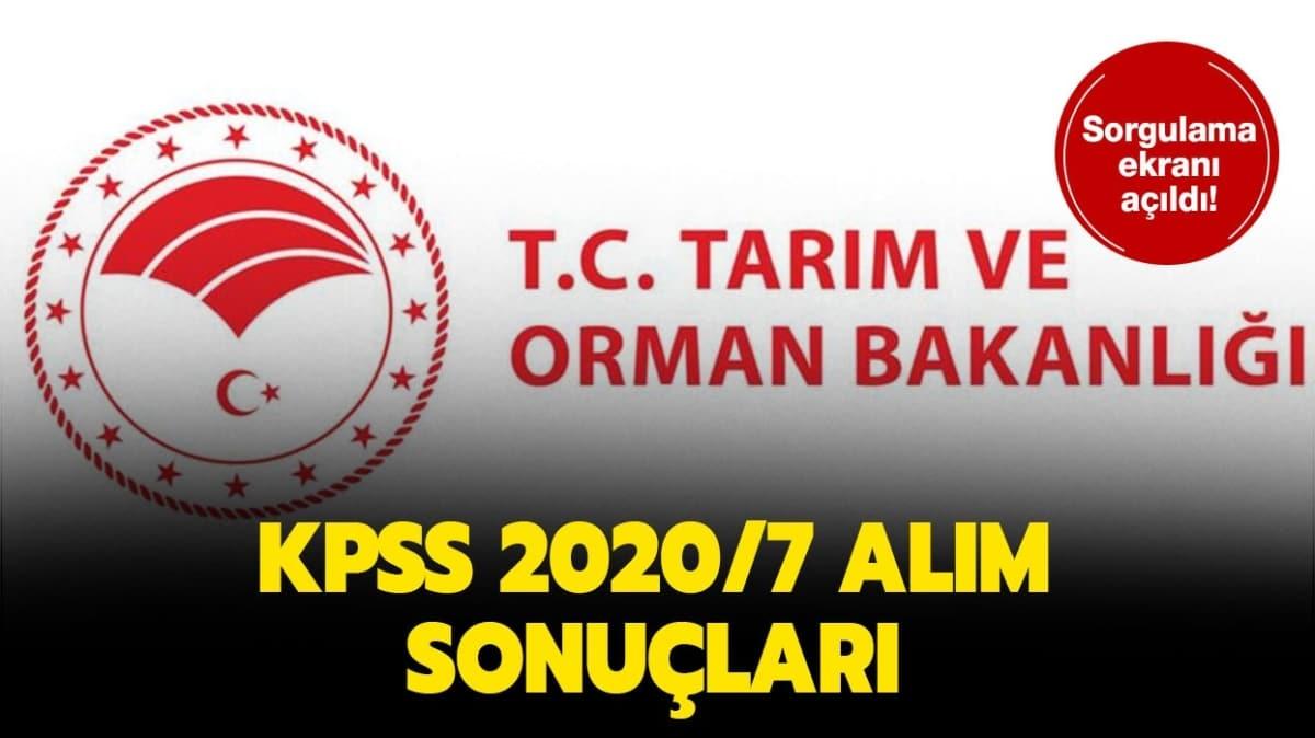 Tarm ve Orman Bakanl personel alm sonu ekran: KPSS-2020/7 sonular akland! 