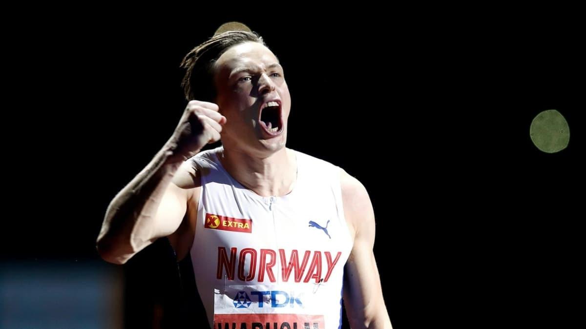 Norveli atlet Karsten Warholm, 18 yllk dnya rekorunu krd