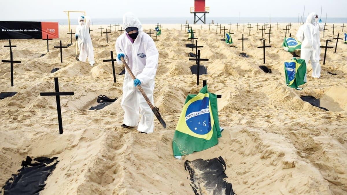 Brezilya'da nl Copacabana plajna tepki mezarl'