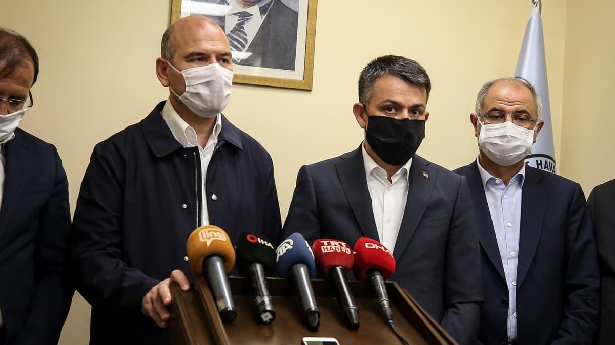 Bakan Soylu ve Bakan Pakdemirli sel felaketinin yaand Bursa'da aklamalarda bulundu
