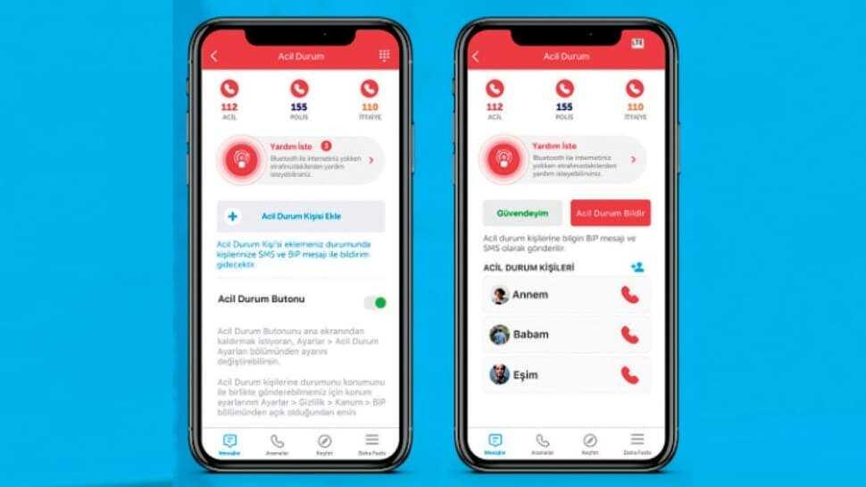 BiP Acil Butonu'na bluetooth desteği