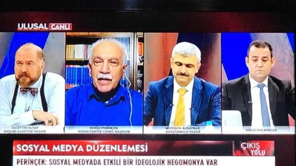 Son dakika... Ulusal Kanal stüdyosunda yangın! Doğu Perinçek canlı yayındaydı